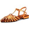 LarDorLin Spiaggia Sandals Donna Chiuse Davanti Pantofole Tacco Basso Mules Braid Ciabatte Estate Alla Schiava Strappy Romano Flip Flops Arancione Numero 41 EU (43 Cn)