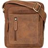 STILORD 'Jamie' Borsa da Uomo in Pelle - Perfetta per Viaggi & Uso Quotidiano - Piccola Messenger Bag Vintage per iPad 9,7 Pollici - Moderna Borsa a Tracolla per Uomo, Colore:tan marrone - scuro