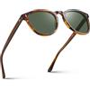 Carfia Chic Occhiali da Sole Polarizzati Uomo Donna Vintage Tortoiseshell Occhiali da Sole dall'Italia Acetato Materiale CA2307