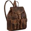 STILORD Ezra Zaino PC Pelle Donna Uomo Zainetto Elegante Retro Daypack Zaino Giorno da Viaggio Borsa da Lavoro Scuola in Vero Cuoio Vintage Colore:nero