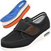 Möge Scarpe Comode Anziani Scarpa Uomo Scarpe Uomo Pianta Larga Scarpe Uomo con Strappo Estive(Black,48 EU)