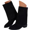 ticticlily Fold Over Stivali Donna Invernali Cowboy Stivaletti Con Risvolto A Punta Boots Eleganti C Nero 40 EU