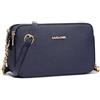David Jones - Borsa a Tracolla Piccola Donna - Borsa a Mano Spalla Telefono Pelle PU Rigida - Borsetta 3 Scomparti Tasche - Clutch Crossbody Bag Moda Noche Sera - Blu