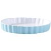 TAMUME Piatto profondo in porcellana per torta e pizza, teglia rotonda in ceramica e teglia per torta scanalata (20 cm blu)