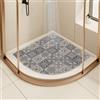 SHIJHUI Tappetino da doccia angolare, per doccia interna, antiscivolo, anti muffa, a settore, in luffa, con quadrante curvo, per bagno, aree umide con scarico (blu navy, 70 x 70 cm)