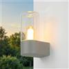 Licht-Erlebnisse Lampada da parete da esterno in alluminio Vetro fumé E27 IP44 H: 19,7 cm piccola in grigio ambra Lampada da parete moderna da esterno Lampada da terrazza Lampada da balcone
