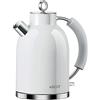 ASCOT Bollitore elettrico ASCOT, in acciaio inox, 2200 W, 1,5 litri, design retrò, protezione contro la secchezza, spegnimento automatico (bianco)