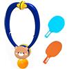HUSHUI Set per Autoallenamento da Pong, Facile da Installare e Sicuro, Migliora le capacità di Reazione per Tutte le età, Attrezzatura da Pong per Interni, Plastica, Include 2 Racchette e 1 Pallina