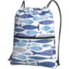 YYHWHJDE Shoal of Fish Prints, zaino con coulisse, in poliestere, impermeabile, per palestra, viaggi ed escursionismo, leggero, resistente e compatto