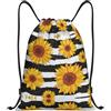 RRhgipp Elegante girasoli coulisse zaino sport palestra zaino tasca impermeabile stringa borsa donna uomo scuola, Nero , S, Classico