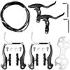 Yooyan Set completo di freni universali per bicicletta, colore nero, freno anteriore e posteriore MTB, freno a V con leva del freno, cavo del freno e attrezzi per mountain bike e bici da strada