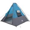 HFXHIJXQ Tenda Tipi per 6 persone, grande tenda familiare, 383 x 338 x 217 cm, tenda a piramide in taffetà con porta elettrica e borsa per il trasporto, tenda di gruppo per campeggio e giardino, verde