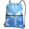 YYHWHJDE Sky Cloud Prints, zaino con coulisse, in poliestere, impermeabile, per palestra, viaggi ed escursionismo, leggero, resistente e compatto