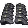 Homyl 12 Pezzi Copri Testa Mazze da Golf Protezione Copri Mazze Putter Set Impermeabile PU Decorazione Numeri Perfetto per Allenamento Regalo Golfista Club, Nero