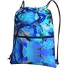 WHJSHOP Art Blue Dragonfly Prints, zaino con cerniera e coulisse, leggero, impermeabile, per viaggi, yoga ed escursionismo