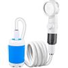 Zoegneer Pompa dell'acqua ricaricabile per doccia da campeggio portatile con doppia modalità di flusso per animali domestici per il bagno del veicolo risciacquo uso del giardino Design compatto