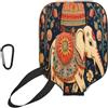 Mexpekil Copertura universale per racchetta da pickleball, motivo etnico, elefante, floreale, 29,5 x 22,1 cm, custodia protettiva universale per racchette da pickleball, in neoprene elastico