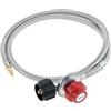 YLUPVT Regolatore di propano ad Alta Pressione da 5FT 0-10 PSI con connettore Maschio da 1/8 for bruciatore, braciere e fornelli da Esterno