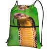 YYHWHJDE Zaino con coulisse Cobra Snake Prints, borsa impermeabile in poliestere per palestra, viaggi ed escursionismo, leggero, resistente e compatto