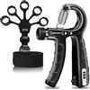 Quorumsg 2 Pezzi Hand Grip, Allenamento Avambraccio, Pinza Mano Avambracci Attrezzi, Allenatore per Dita con Funzione di Conteggio, Gripper Avambracci per Polso Dita e Mano