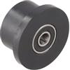 Hoppipola Set di 2 rulli con cuscinetti per macchina per vogatore per addominali, in metallo per rullo in plastica, diametro interno 8 mm, diametro esterno 46 mm, attrezzo fitness, nero