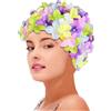 TLINGMEIXIAN Cuffia da nuoto con fiori - Simpatico fiore vintage | Cuffia da nuoto a forma di petalo di fiore 3D in tessuto stile retrò per donne capelli lunghi corti - Xian