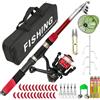 Générique Canna Da Pesca Telescopica Telescopico Portatile Attrezzatura Da Pesca Con | Canna Da Pesca E Mulinello Per Acqua Kayak Traina Offshore Inshore Surf Spiaggia Fiume Lago Stagno Ponte C