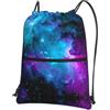 WHJSHOP Zaino con cerniera e coulisse con stampa di stelle viola, leggero, impermeabile, per viaggi, yoga ed escursionismo