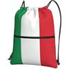 YYHWHJDE Zaino con coulisse con stampa bandiera italiana, borsa in poliestere impermeabile per palestra, viaggi ed escursionismo, leggero, resistente e compatto