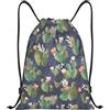 RRhgipp Zaino con coulisse a forma di cactus ad acquerello, per sport, palestra, tasca, impermeabile, per donne e uomini, scuola, Nero , M, Classico