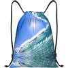 RRhgipp Big Ocean Wave Hd Zaino con coulisse Sport Palestra Sackpack Tasca Impermeabile String Bag Donne Uomini Scuola, Nero , M, Classico