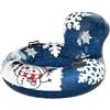 Generic Slitta gonfiabile da neve con schienale, in PVC resistente, 110 x 60 cm, con manici, design con cuscino ispessito, confortevole inverno all'aperto, per slittino, sci, ghiaccio, spiaggia,