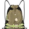 RRhgipp Carino Cartoon Elephant Coulisse Zaino Sport Palestra Sackpack Tasca Impermeabile String Bag Donne Uomini Scuola, Nero , S, Classico