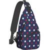 JUZGTSIT Zaino a tracolla con stelle blu rosse e rosse per sport, escursionismo, borsa a tracolla, zaino da viaggio per uomo e donna