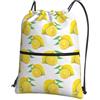 YYHWHJDE Zaino con coulisse con stampa giallo limone, borsa in poliestere impermeabile per palestra, viaggi ed escursionismo, leggero, resistente e compatto