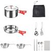 shjxi Set di pentole da campeggio Set pentola, padella e utensili leggero in | Set Pentole Padelle Campeggio Per Cucina, Barbecue, Picnic, Escursionismo, Pesca, Viaggi e Avventura a