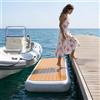 e4fun Gangway gonfiabile, 230 x 60 x 17 cm, portata fino a 140 kg, con rivestimento in EVA effetto teak, con pompa, borsa per il trasporto, kit di riparazione