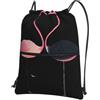 WHJSHOP Zaino con cerniera e coulisse con stampa di fenicotteri ad acquerello, leggero, impermeabile, per viaggi, yoga e avventure quotidiane