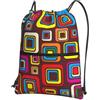 WHJSHOP Zainetto con cerniera e coulisse con stampe quadrate, leggero, impermeabile, per viaggi, yoga ed escursionismo