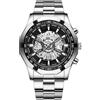JewelryWe Orologio da Polso al Quarzo da Uomo: Orologio in Acciaio Inossidabile con Calendario Lancette Luminose Orologio Sportivo Impermeabile Regalo per lui