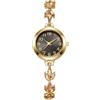 JUSKAQZYI Orologio da polso da donna alla moda, di lusso, con cinturino a trifoglio, casual, al quarzo, adatto for abbinamenti con abiti(Gold black)