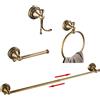 BATHSIR Set di portasciugamani in ottone antico, accessori da bagno regolabili includono porta asciugamani espandibile porta carta igienica anello asciugamano gancio accappatoio stile retrò intagliato