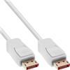 InLine Cavo DisplayPort 1.4, 8 K 60 Hz, UHD 4 K 120 Hz HDR, bianco, contatti dorati, 3 m, 17203 W