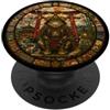 Japanese Old Cats Giapponese, Samurai Guardian Medievale Vetrata Gatto PopSockets PopGrip Adesivo