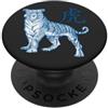 Tiger Art Tees And Awesome Big Cat Gifts Anno Della Tigre Laohu Carattere Cinese In Blu PopSockets PopGrip Adesivo