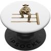 Western Art Cowboy Lifestyle Ranch Adven Cowboy seduto su recinto seppia stile di vita occidentale Art PopSockets PopGrip Adesivo