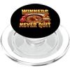Gamer Vintage Slot Machine Lover Sarcast I vincitori del detto divertente non lasciano mai il tema del casinò PopSockets PopGrip per MagSafe