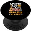 Ukulele Player Apparel & Tropical Musici Living Life - Ukulele One At A Time Floral Tropical Sunset PopSockets PopGrip Adesivo