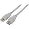 AISENS Cable ALARGADOR USB A101-0014 CONECTORES Tipo A Macho-Tipo A HEMBRA 3M Beige