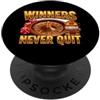 Gamer Vintage Slot Machine Lover Sarcast I vincitori del detto divertente non lasciano mai il tema del casinò PopSockets PopGrip Adesivo